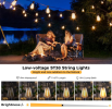 4W, 15m, 15 pc, outdoor high pressure lamp, ST38 old Edison bulb, waterproof connected to dimming outdoor chandelier for backyard bistro porch garden.