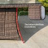 Direct Wicker 7-Piece Patio Wicker Gas Fire Pit Set Rectangular Table With Arm Chairs